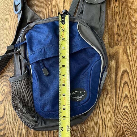 Osprey Veer Sling Backpack Recycled Blue Gray 12x10 Mesh Pocket Travel Bag - Picture 7 of 10